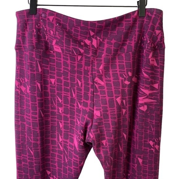 Soft Surroundings High Waist Purple Leggings Abstract Print Wide Yoga Band Soft - Picture 5 of 12